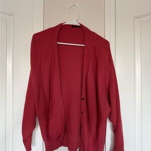 T Tahari Deep Red Cardigan Sweater